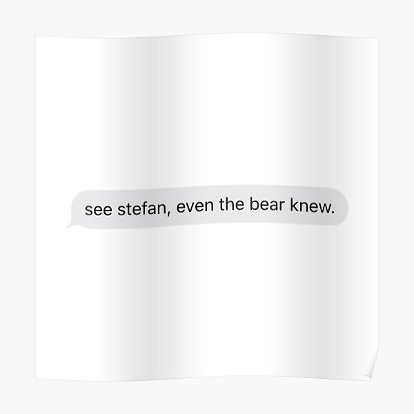 See Stefan, even the bear knew Poster RB2904product Offical Vampire Diaries Merch