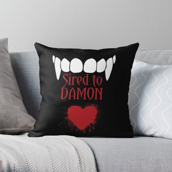 I'm sired to Damon! Throw Pillow RB2904product Offical Vampire Diaries Merch