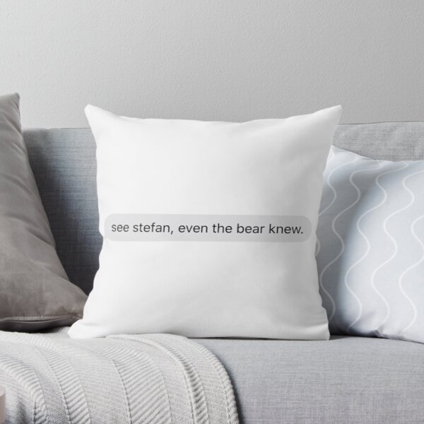 See Stefan, even the bear knew Throw Pillow RB2904product Offical Vampire Diaries Merch