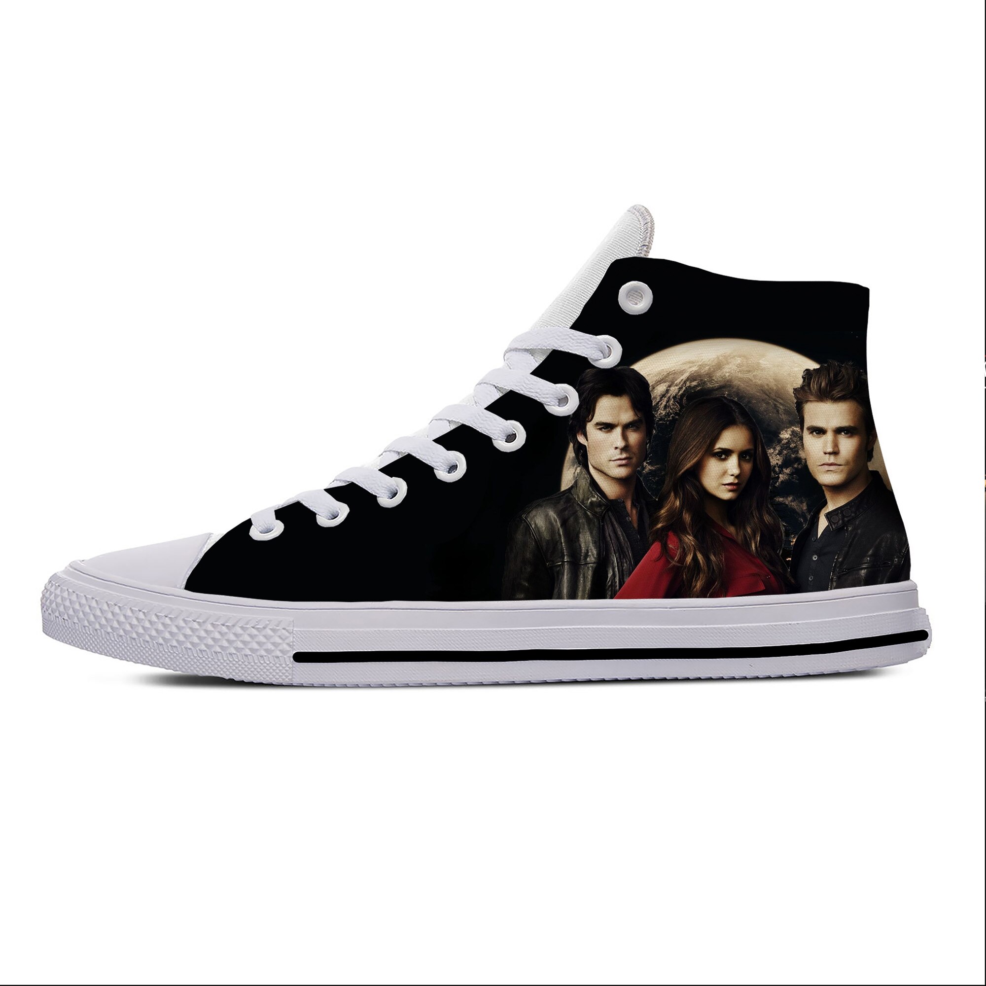 The Vampire Diaries Damon Salvatore Fashion Funny Casual Cloth Shoes High Top Lightweight Breathable 3D Print - Vampire Diaries Merch