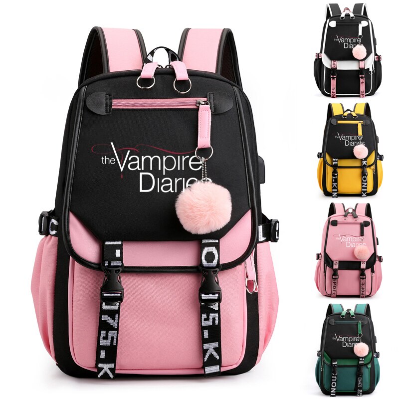 The Vampire Diaries School Bags Teenager Girls Laptop Backpacks Casual Backpacks Outdoor Backpack Women Travel Bag 6 - Vampire Diaries Merch